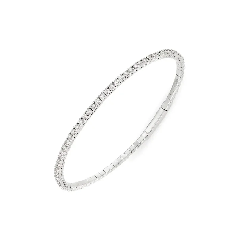 fashion bracelets for weddings -HalfWay Flexible Diamond Stackable Bangle Bracelet Cuff (3.00 ct.) in 14K Gold