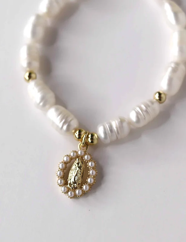 bangles for brides -Guadalupe Pearl Bracelet in Pearls