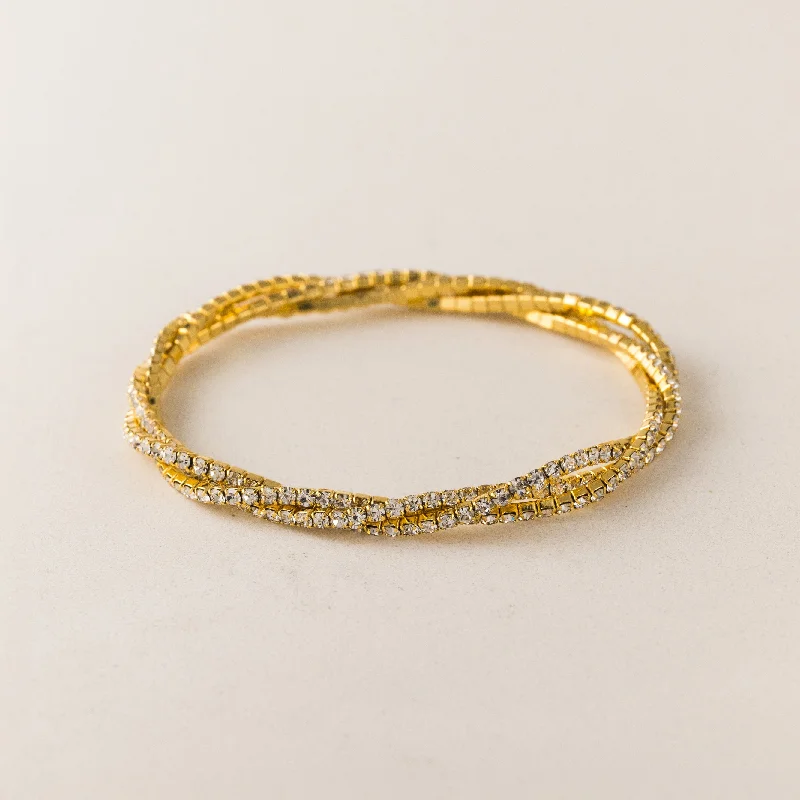 bangles for brides -Luxe Tennis Twist Stretch Bracelet