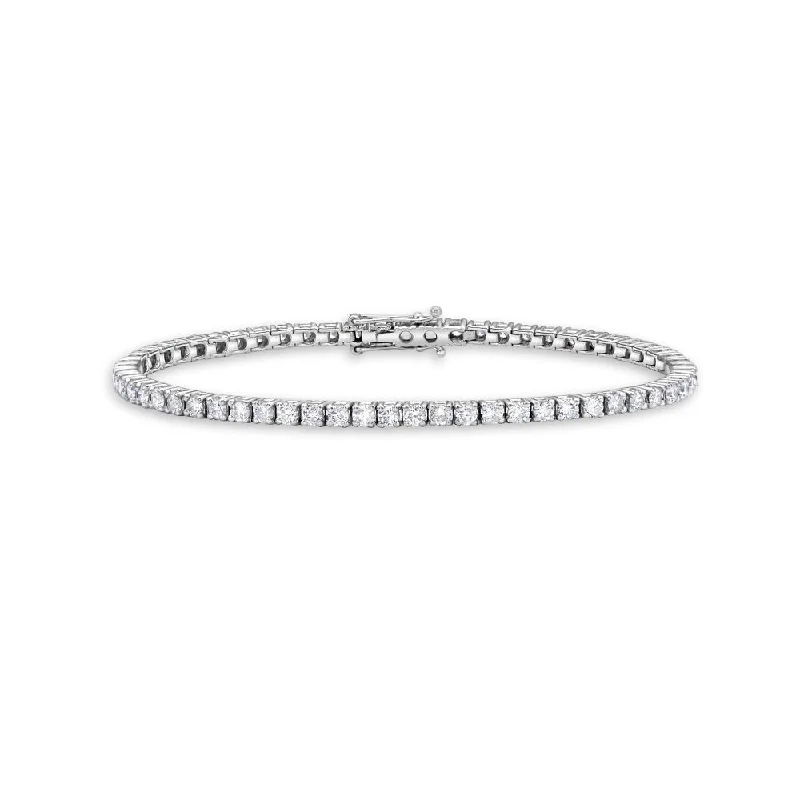 gold bangles for weddings -Diamond Tennis Bracelet (3.00 ct.) 4-Prongs Setting - Made in Italy