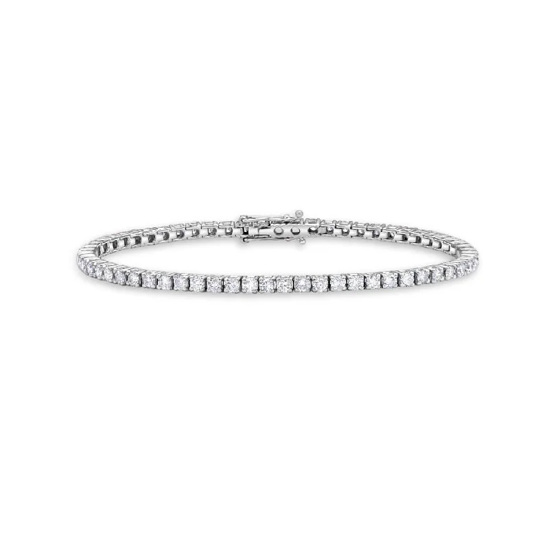 stunning gemstone bangles for women -Diamond Tennis Bracelet (2.50 ct.) 4-Prongs Setting - Made in Italy