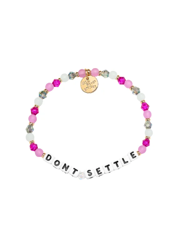 stunning gemstone bangles for women -LITTLE WORDS BRACELET - DON'T SETTLE