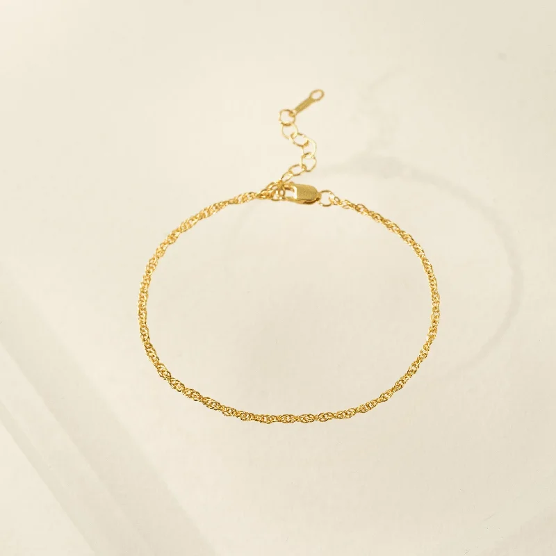 bohemian bangles for women -Singapore Chain Gold-Filled Bracelet