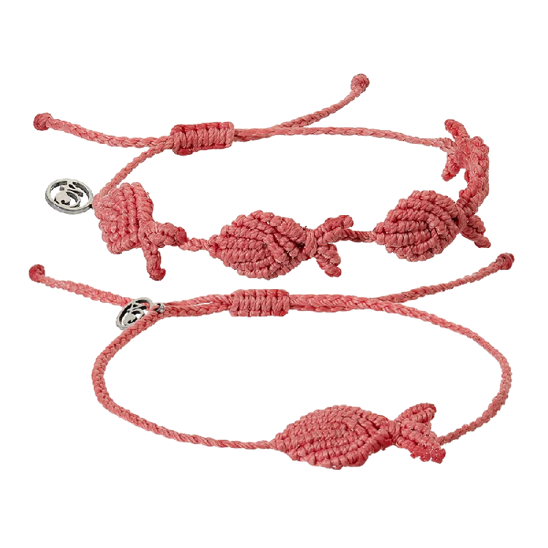 delicate charm bracelets -Coral Go Fish Bracelet/Anklet Bundle